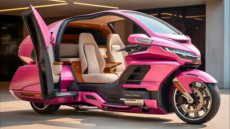 Honda Gold Wing 2025, electric tricycle camper, Honda electric touring, Gold Wing 50th Anniversary, luxury touring motorcycle, electric trike India, touring camper features, range and charging specs, motorcycle camper setup, premium touring bike,